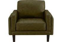 lusso green leather chair   