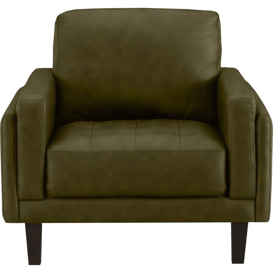 lusso green leather chair   