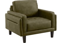 lusso green leather chair   