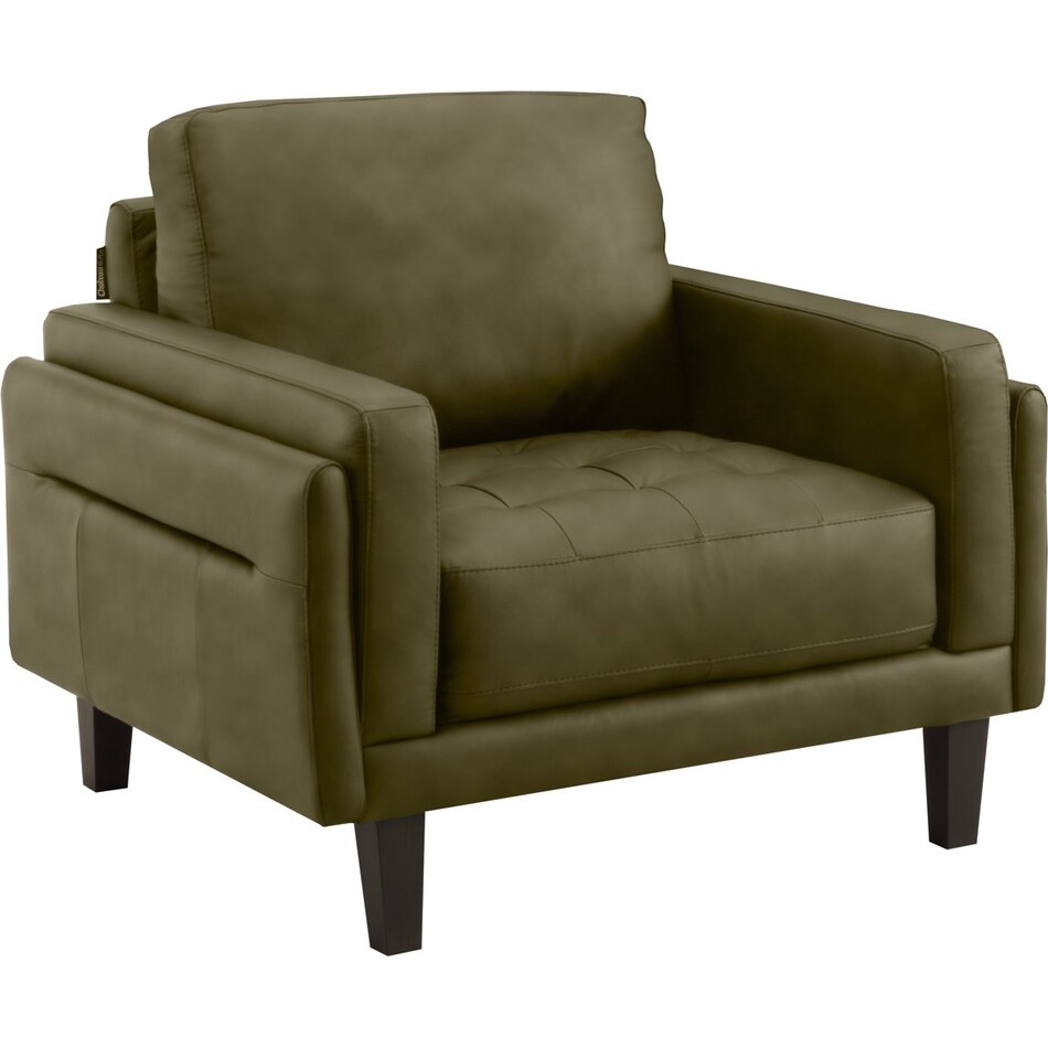 lusso green leather chair   