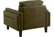 lusso green leather chair   