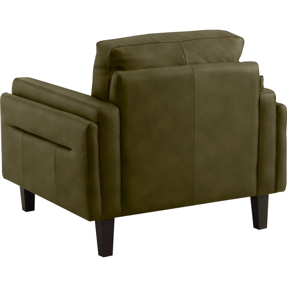 lusso green leather chair   