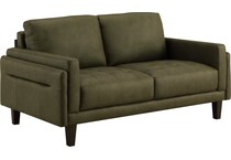 lusso green leather loveseat   