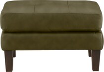 lusso green leather ottoman   