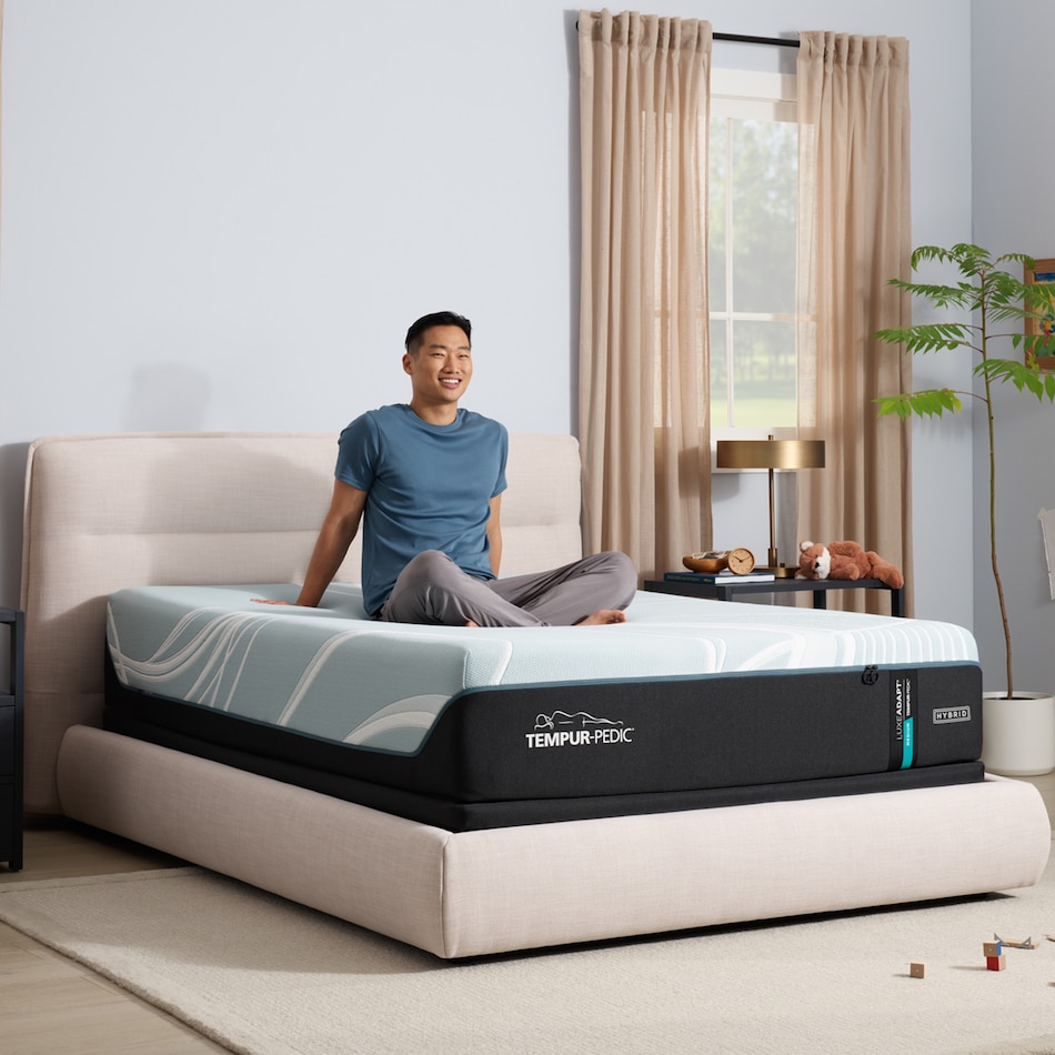 luxe adapt  medium hybrid blue mattress king   