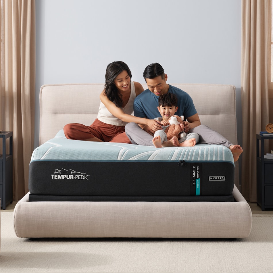 luxe adapt  medium hybrid blue mattress king   
