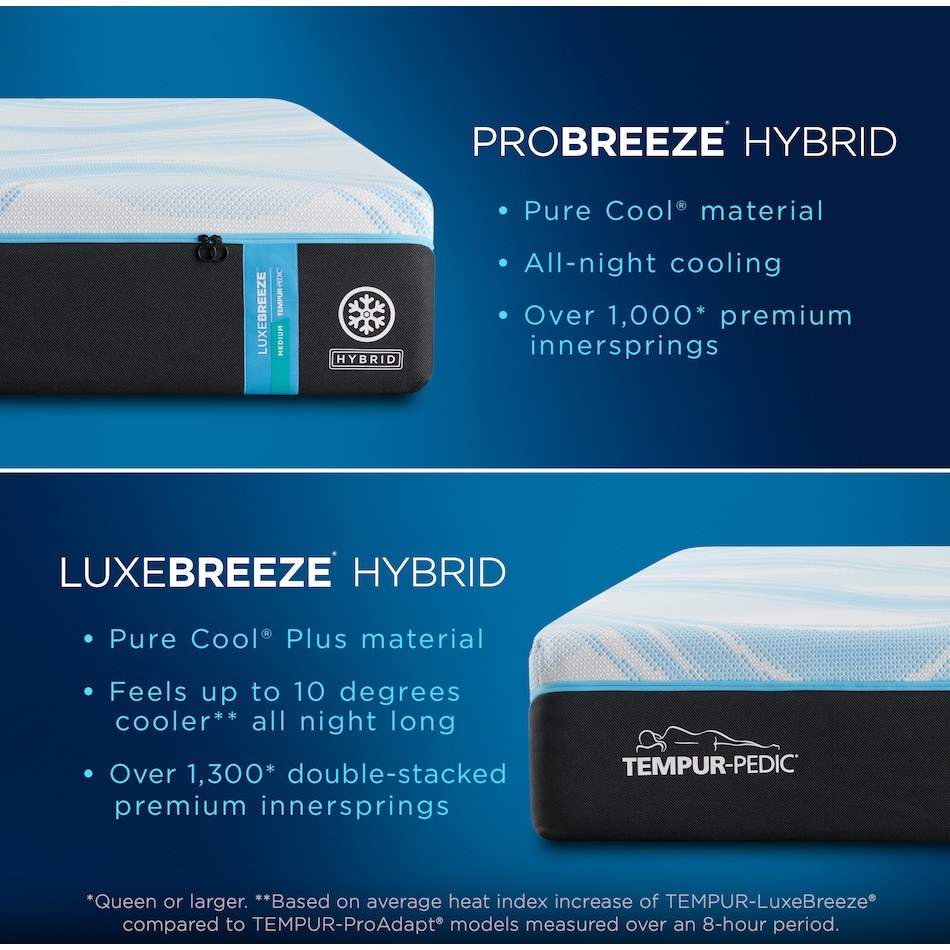 luxe breeze  medium hybrid mattress queen   