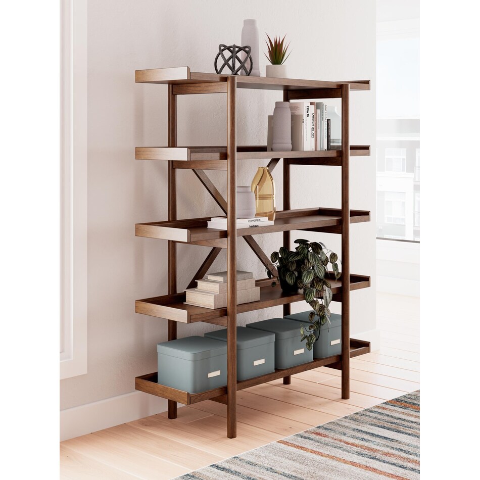 lyncott brown bookcase   