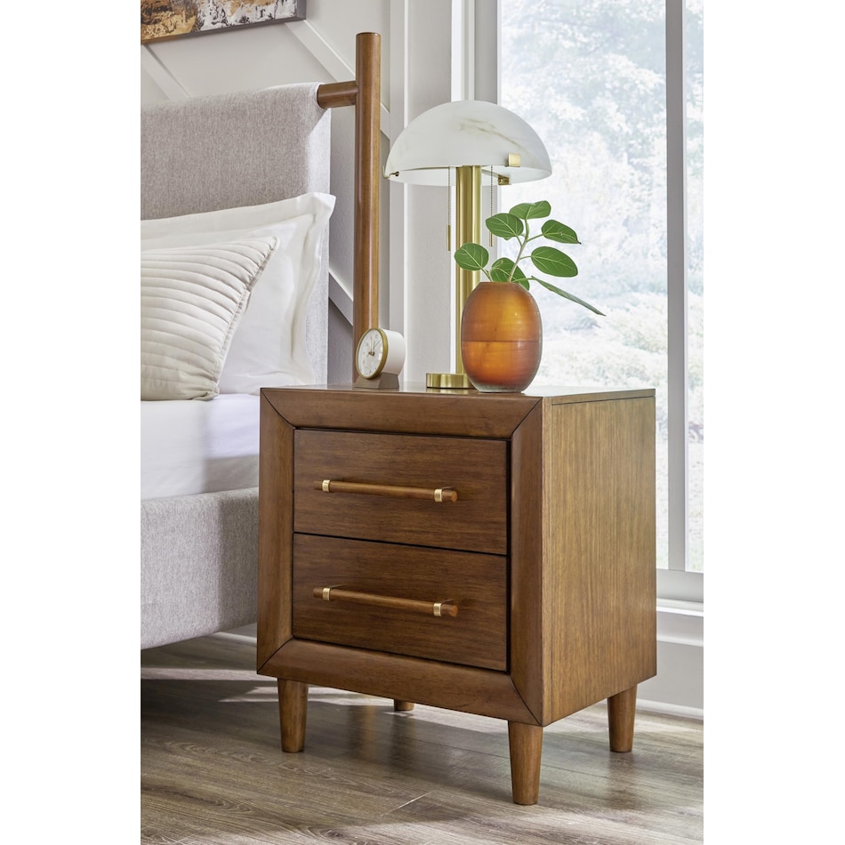 lyncott brown nightstand   