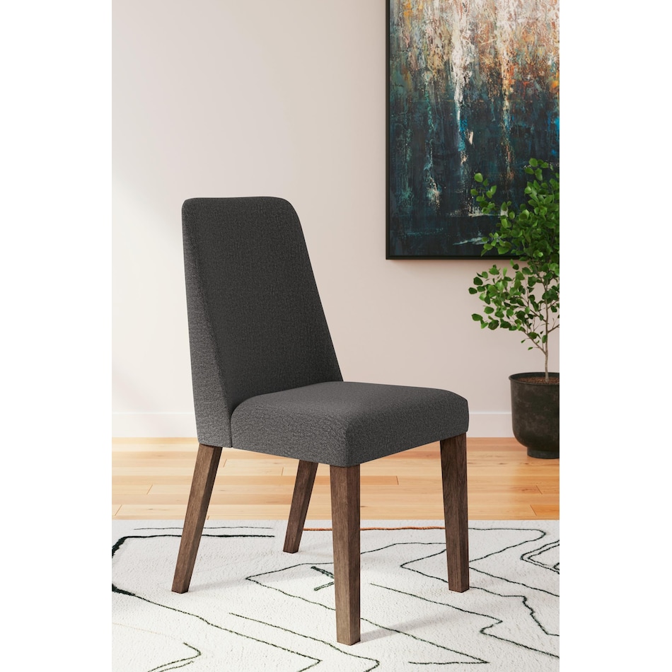 lyncott charcoal side chair   