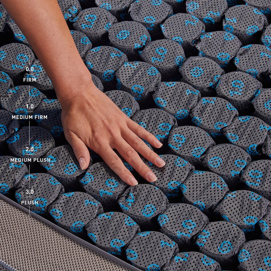 m night ice split head queen chassis blue white mattress queen   