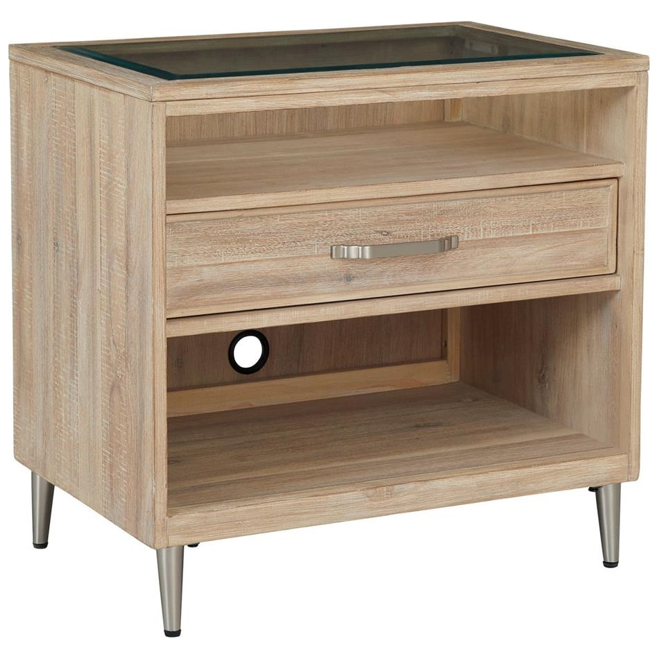 madison brown light nightstand   