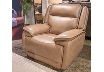 malcesine brown power leather recliner   