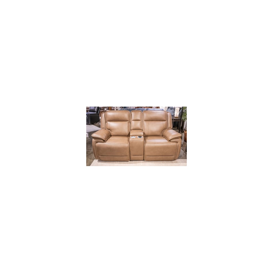 malcesine brown power leather reclining console loveseat   
