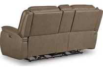 malcesine brown power leather reclining console loveseat   