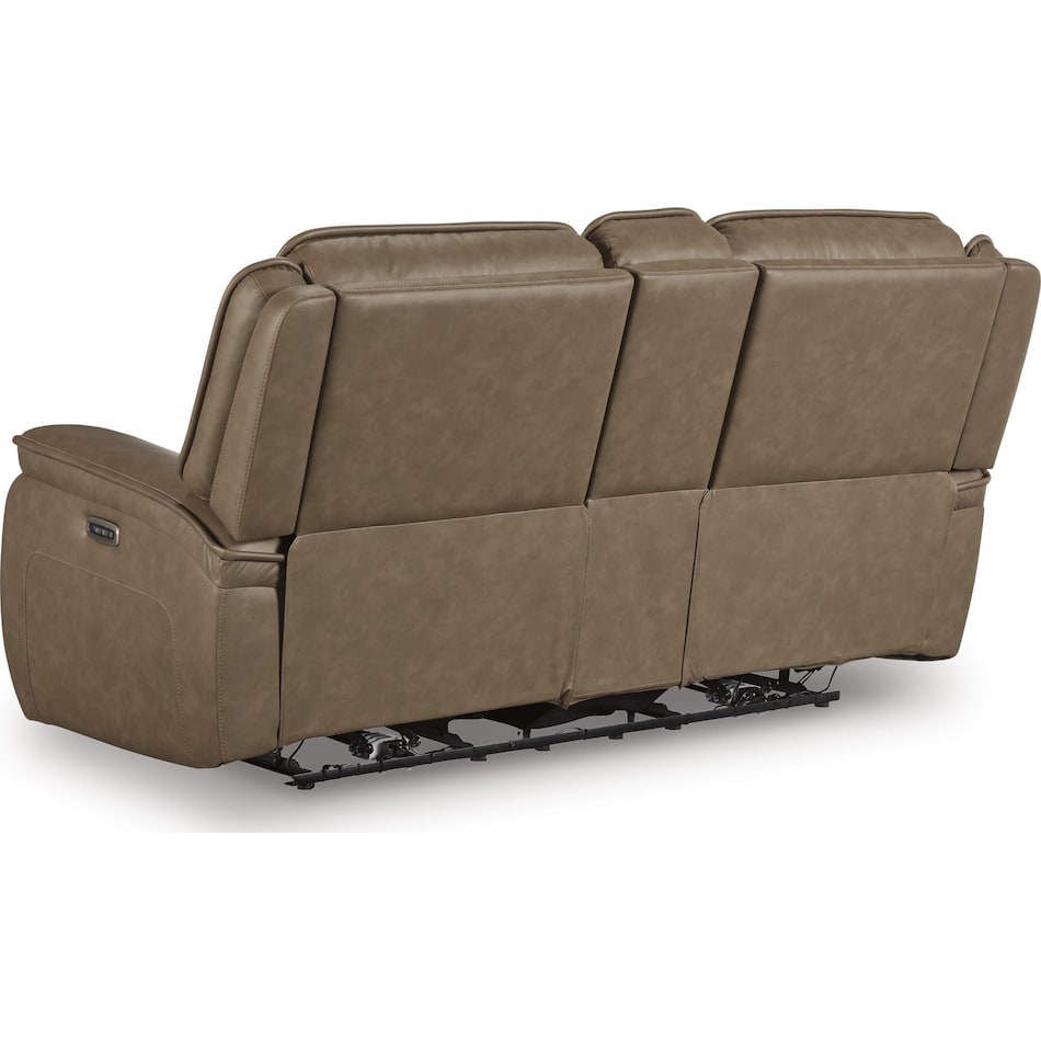 malcesine brown power leather reclining console loveseat   