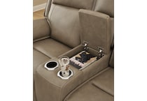 malcesine brown power leather reclining console loveseat   