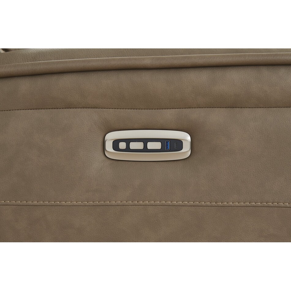 malcesine brown power leather reclining console loveseat   