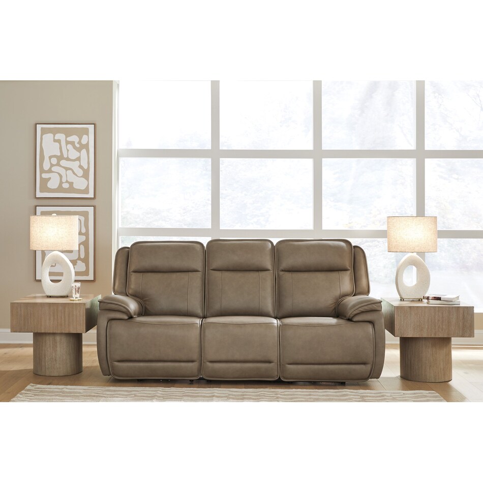 malcesine brown power leather reclining sofa   