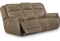 malcesine brown power leather reclining sofa   