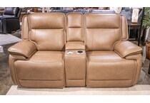 malcesine power leather reclining console loveseat   