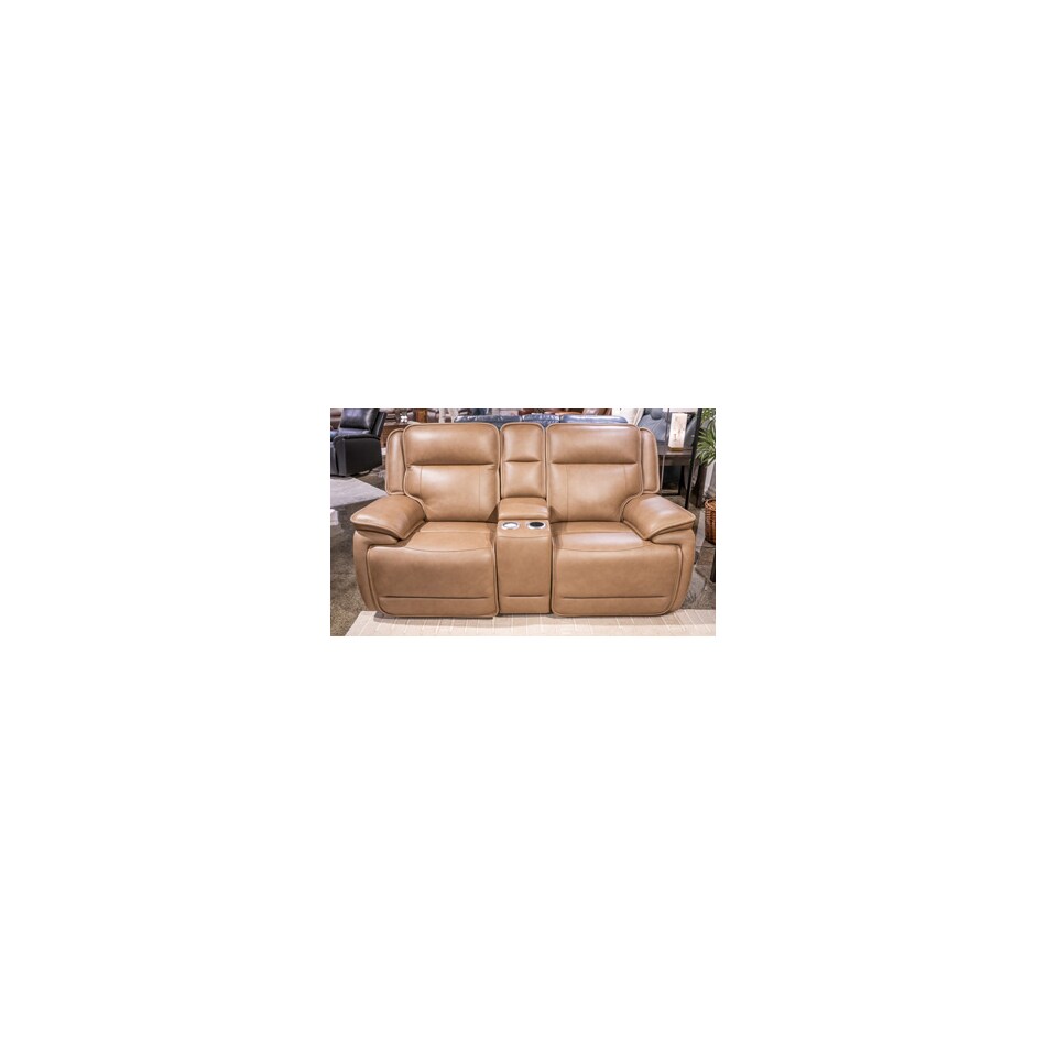 malcesine power leather reclining console loveseat   