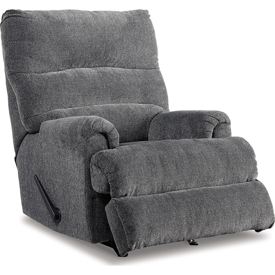 man fort graphite rocker recliner   