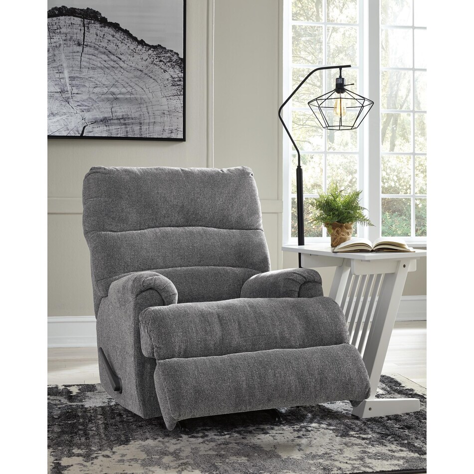man fort graphite rocker recliner   