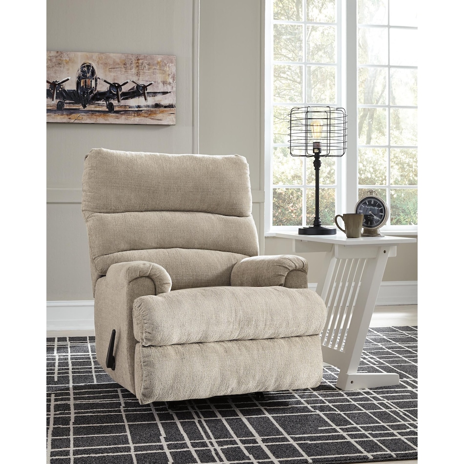 man fort white rocker recliner   