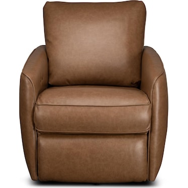 MAPLE LEATHER POWER SWIVEL RECLINER