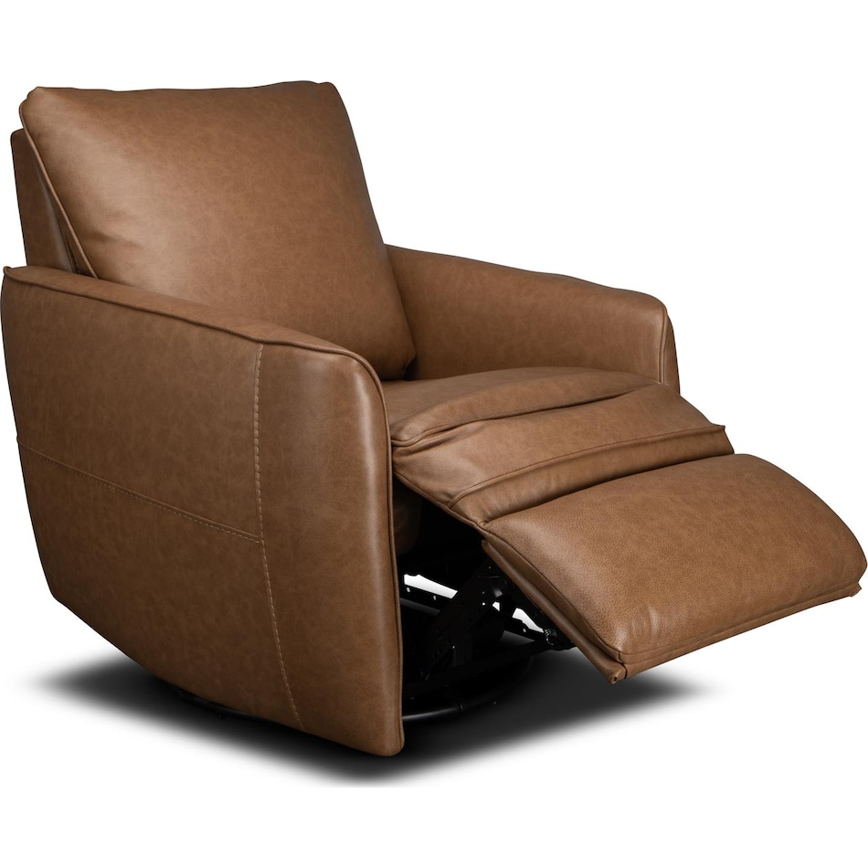 maple fawn leather rocker recliner   