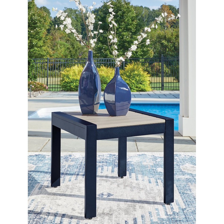 marby shores blue gray end table   