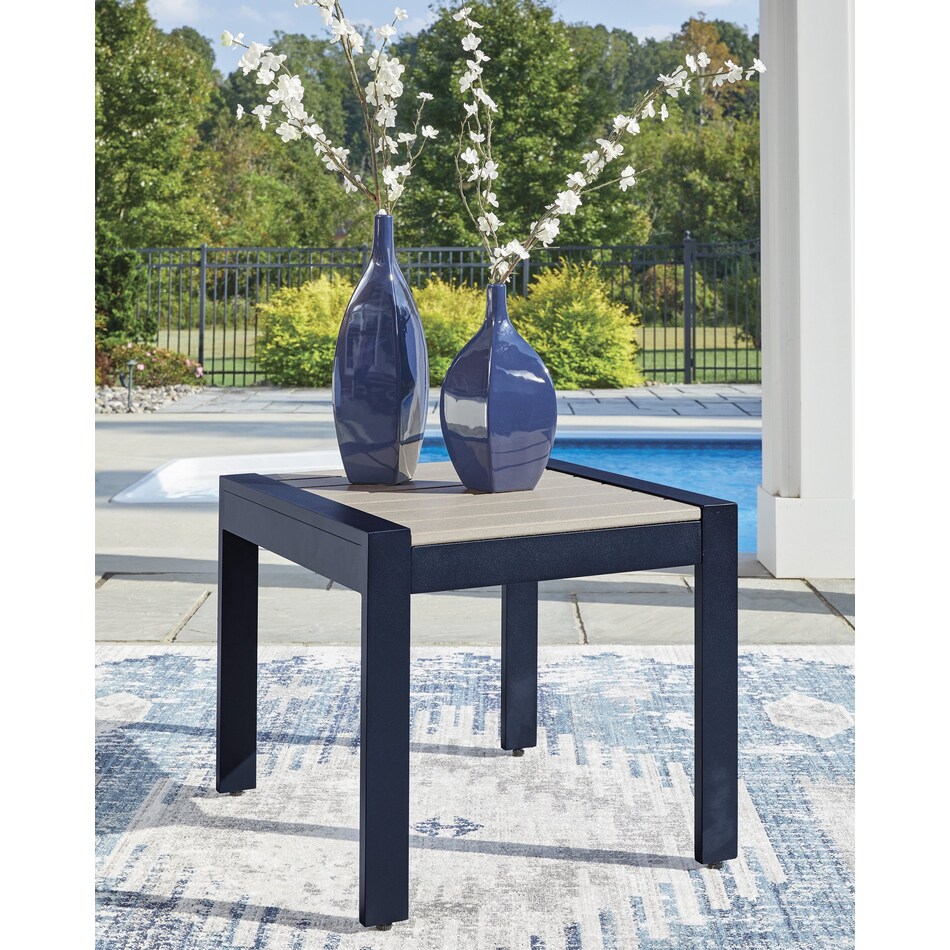 marby shores blue gray end table   
