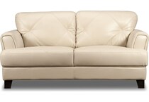 marcellus white leather loveseat   