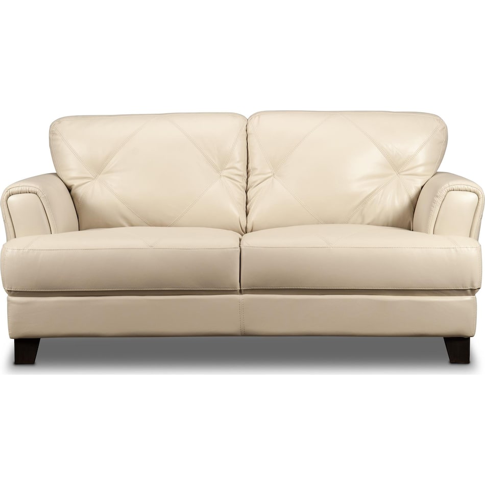 marcellus white leather loveseat   