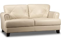 marcellus white leather loveseat   