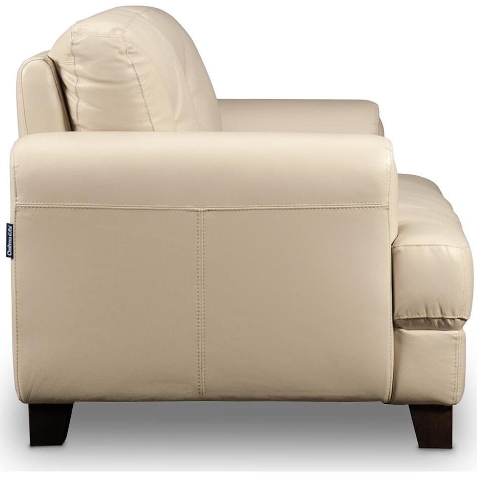 marcellus white leather loveseat   