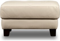 marcellus white leather ottoman   
