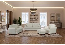 marcellus white leather ottoman   