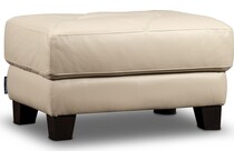 marcellus white leather ottoman   