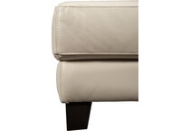 marcellus white leather ottoman   
