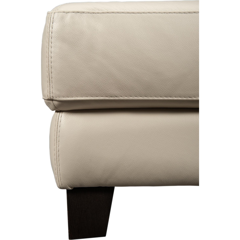 marcellus white leather ottoman   