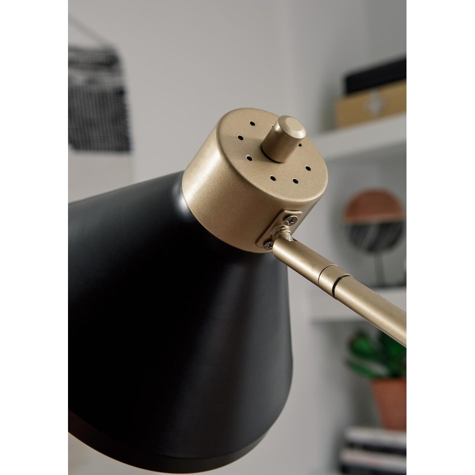 marilee black gold finish floor lamp   