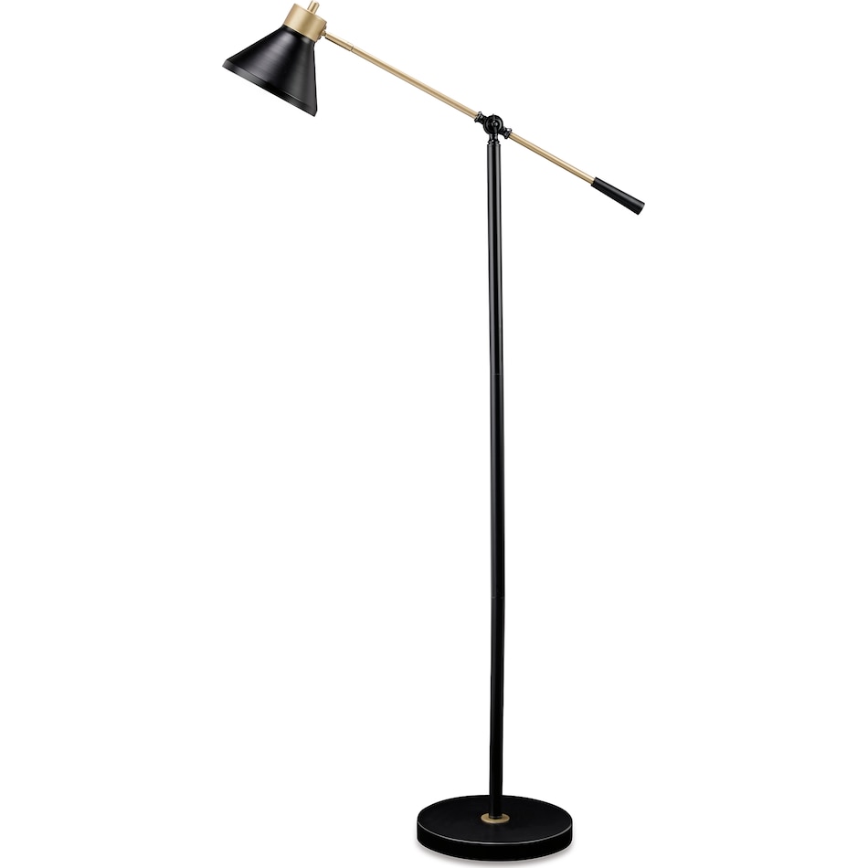marilee black gold finish floor lamp   