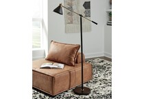 marilee black gold finish floor lamp   