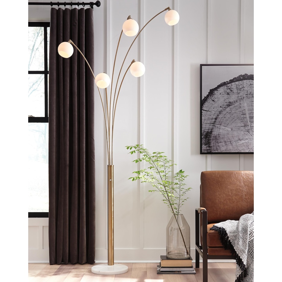 marilee champagne white floor lamp   