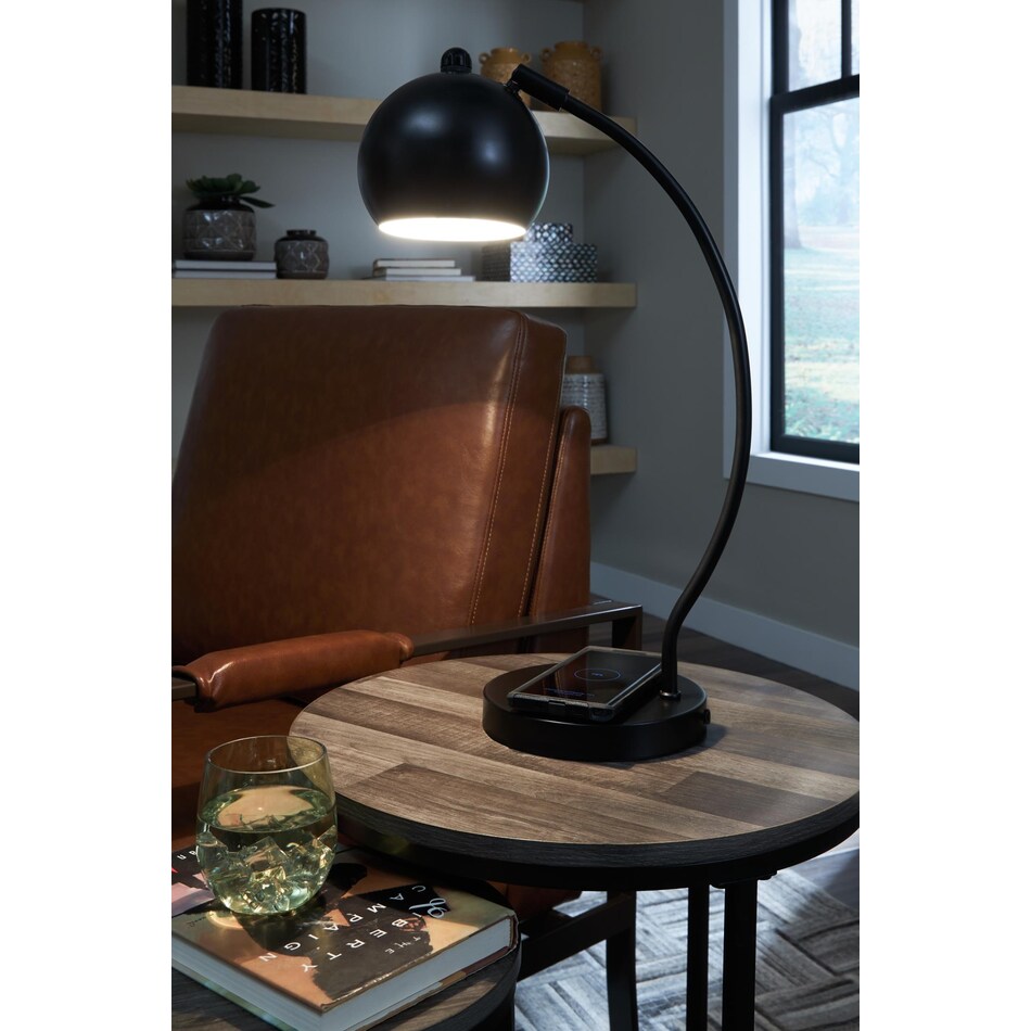 marinel black table lamp   
