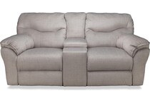 marion grey reclining console loveseat   