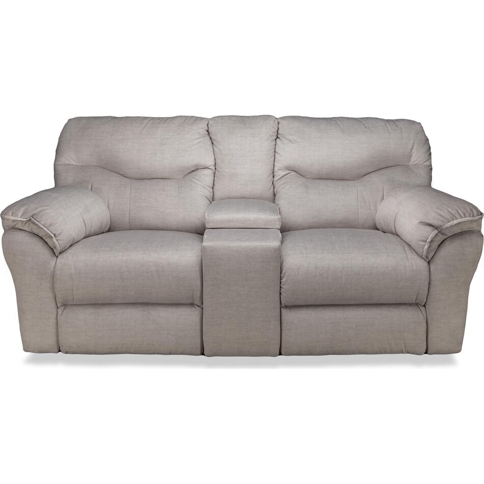 marion grey reclining console loveseat   