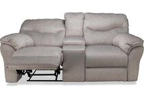 marion grey reclining console loveseat   